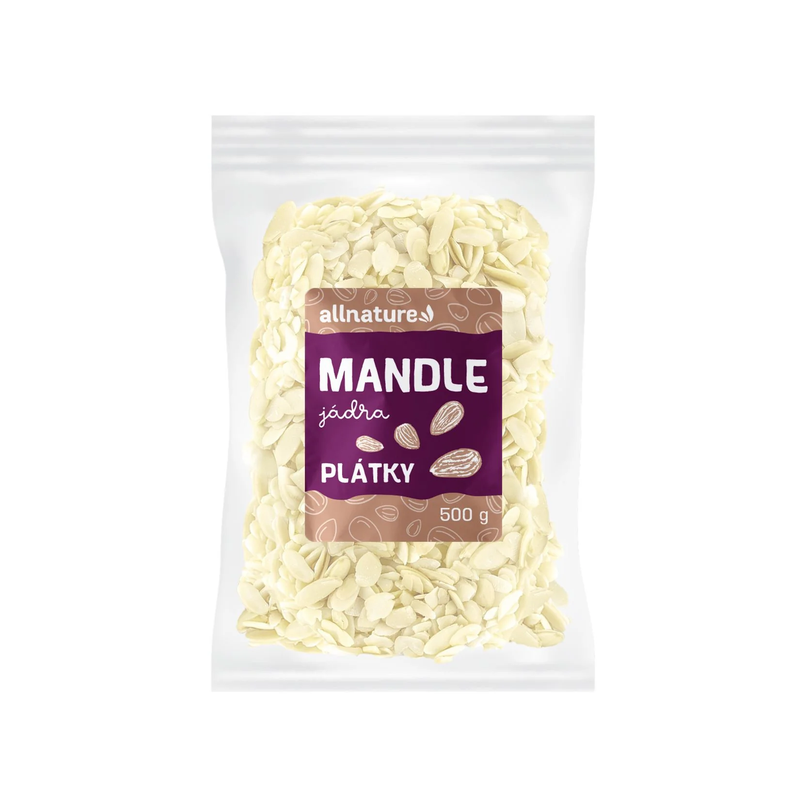Allnature Mandle Plátky 500g 1×500 g, plátky mandlí