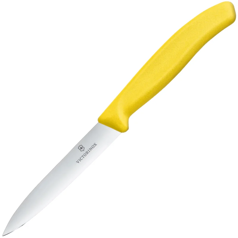 Swiss Classic, nôž na krájanie, 10 cm, rovný, špicatá špička, žltý