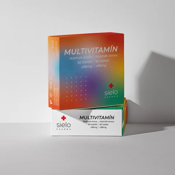 SIELO Multivitamín ( Vit C80mg, B3 16mg, B2 1,4mg, Vit A 800mcg, Folic acid 200mcg, B7 50mcg, D3 5mcg ) 1×60 tbl, výživový doplnok