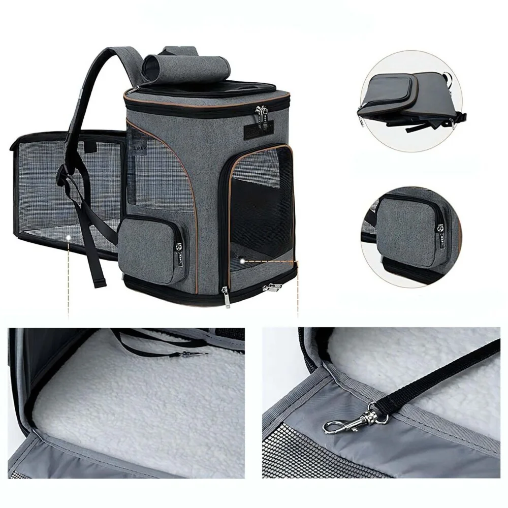 Livefy Pet Carrier prepravná taška pre psy 41x35cm, šedá