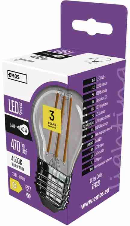 LED FLM MINI GL 3,4W E27 NW 1×1 ks, LED žiarovka