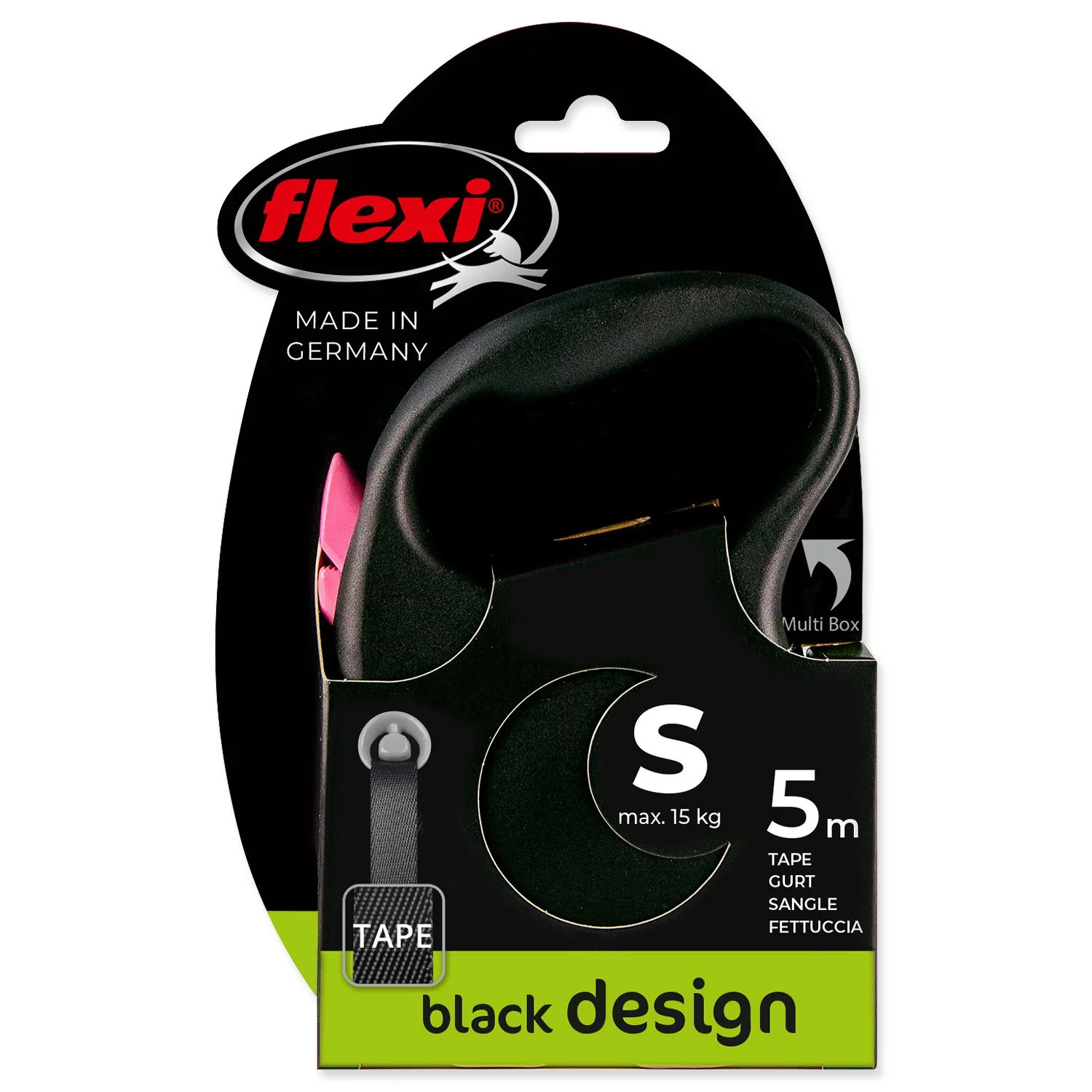Vodítko Flexi Black Design páska S ružové 5m