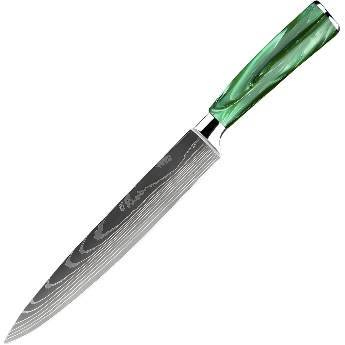 Kuchynský nôž na plátkovanie mäsa a rýb Slicing, zelená