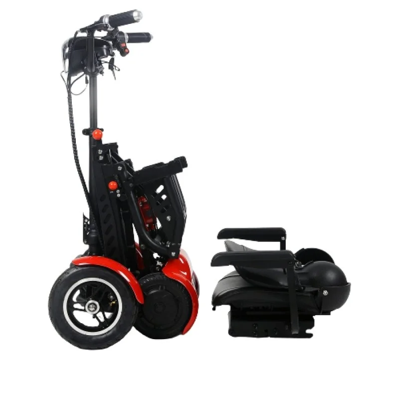 ANTAR Invalidný elektrický skúter AT52317, 4-kolesový, skladací, červený