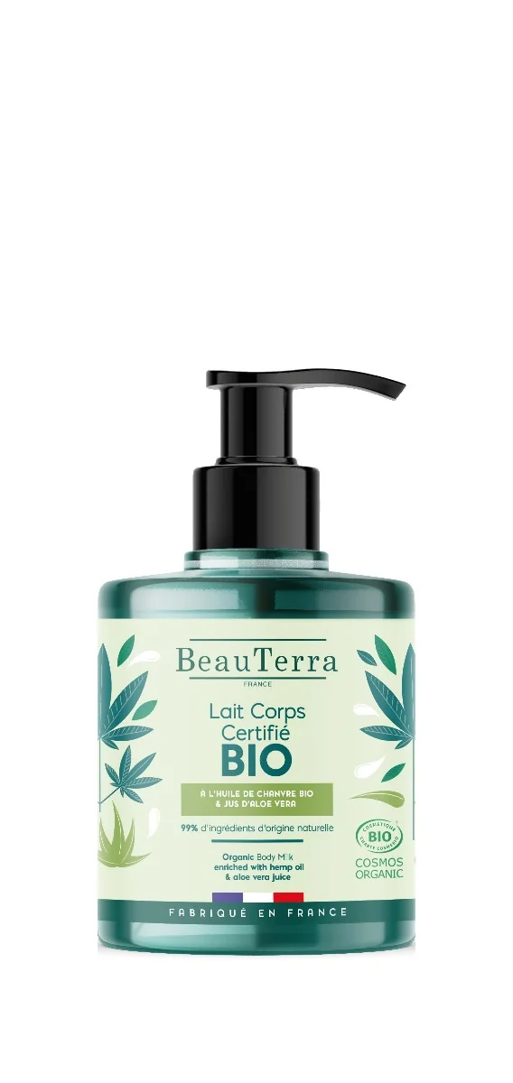 Organické telové mlieko - Aloe Vera a konope - 500ml 1×500 ml, telové mlieko na citlivú pleť a vlasy