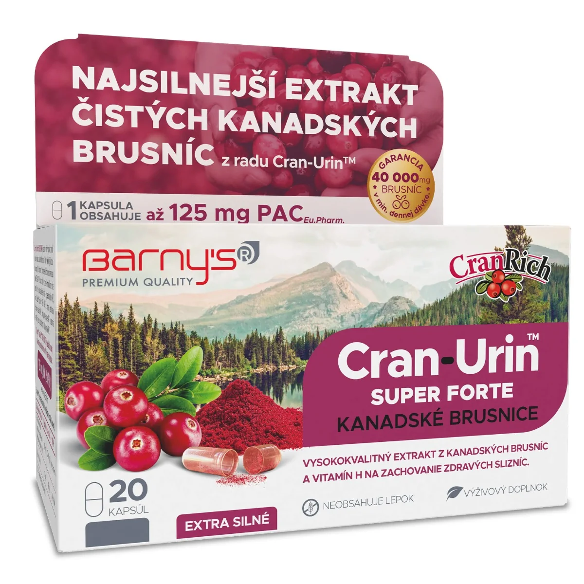 Barny's CRAN-URIN SUPER Forte 1×20 cps, výživový doplnok