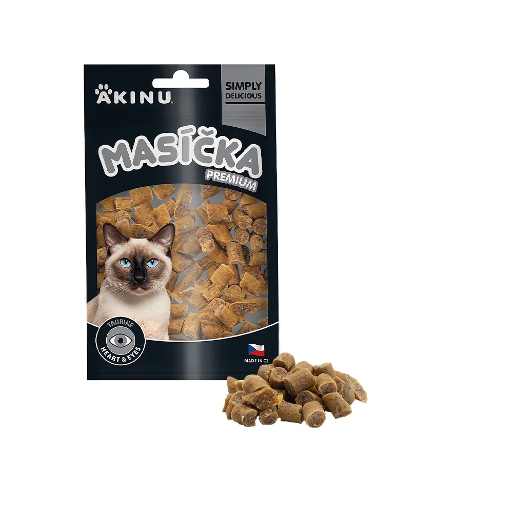 Akinu MASÍČKA PREMIUM Srdce a oči pre mačky 8 x 50 g