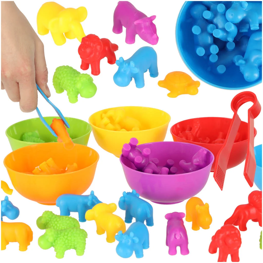 Montessori set – safari zvieratká na počítanie a triedenie
