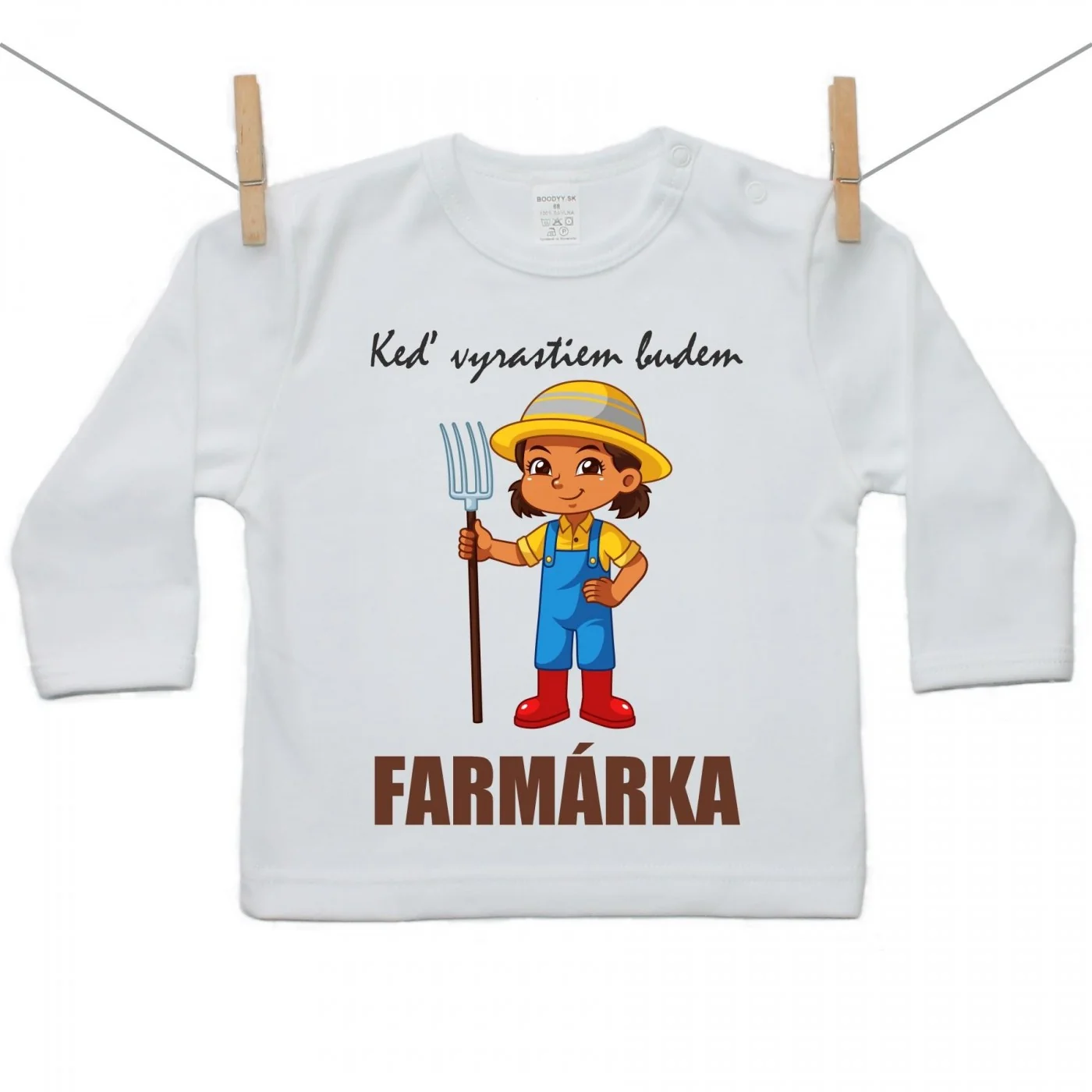 Boodyy Tričko s dlhým rukávom Keď vyrastiem budem farmárka Veľkosť: 134