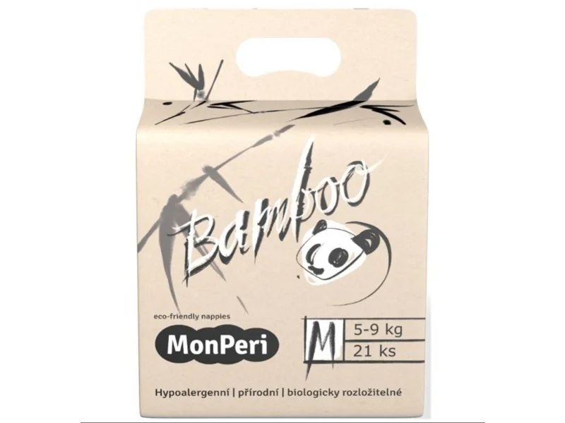 MONPERI Bamboo Plienky jednorazové eko M (5-8 kg) 21 ks 1×21 ks