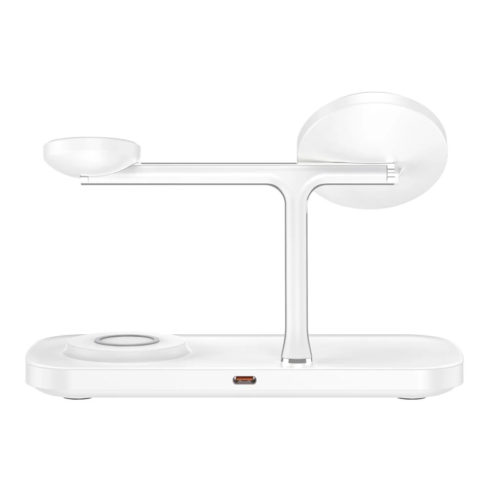 Tech-Protect A45 MagSafe bezdrôtová nabíjačka na mobil / Apple Watch / AirPods 15W, biela AirPods 15W, biela