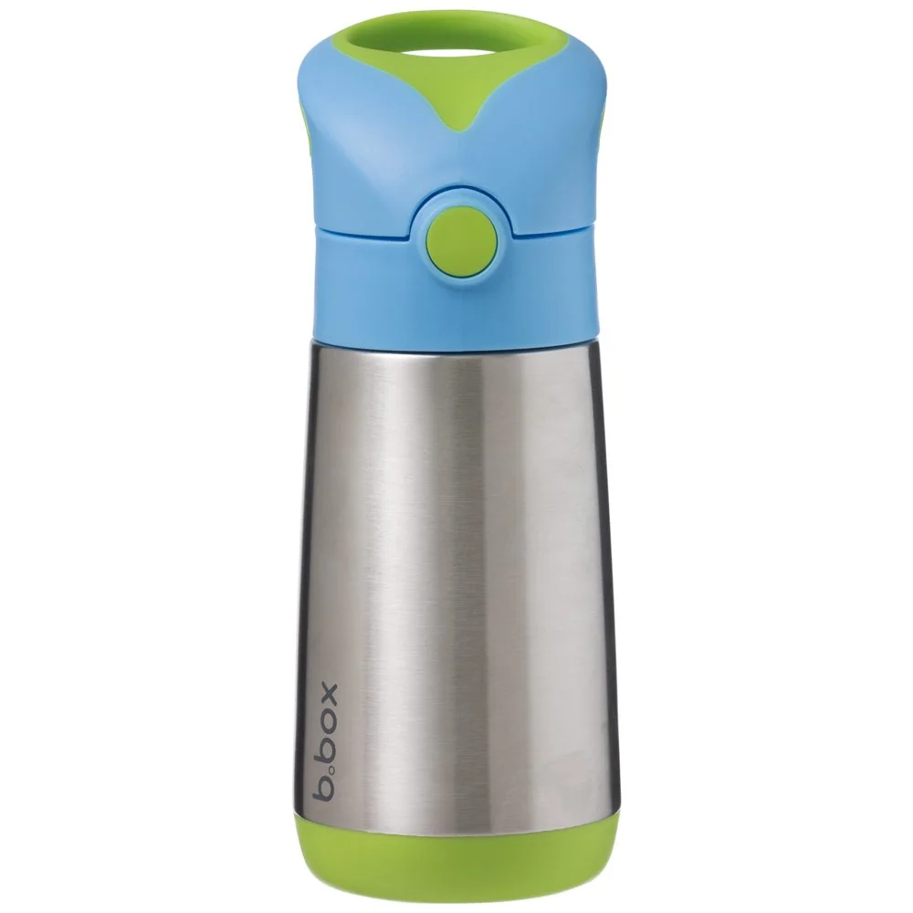 Termoska na pitie so slamkou 350 ml modrá/zelená