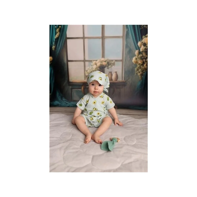 Dojčenský letný mušelínový overal New Baby Avocado