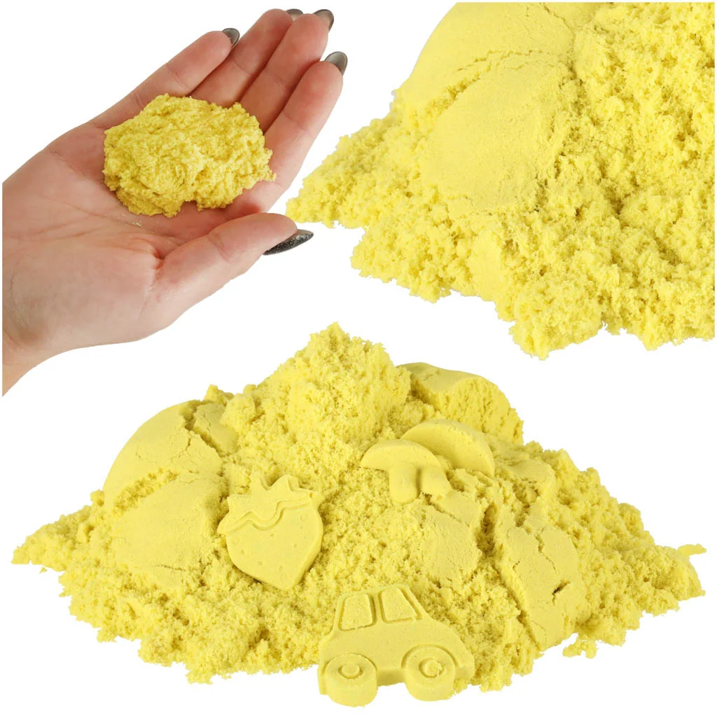 Kinetický piesok 1 kg – žltý, balenie v sáčku