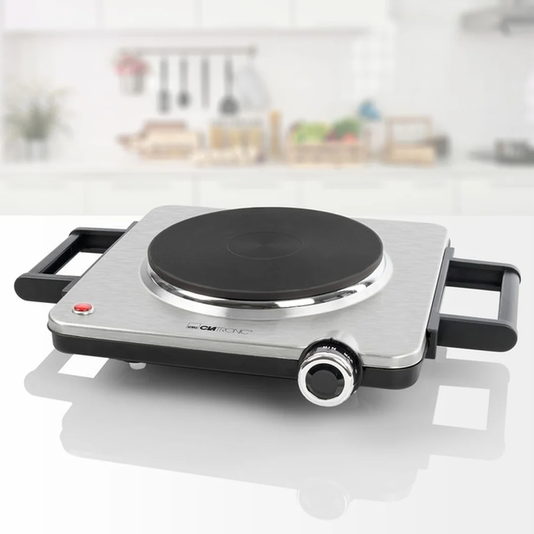 Clatronic EKP 3788 jednoplatnička, nerez, 1500 W, priemer 18 cm