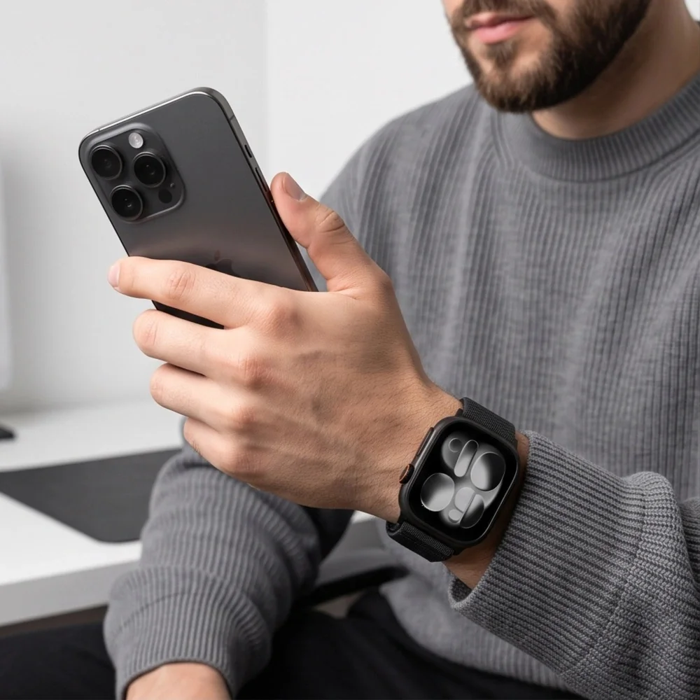 Tech-Protect Nylon Loop remienok na Apple Watch 44/45/46/49mm, black