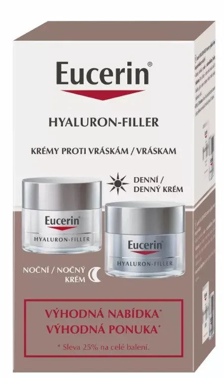 Eucerin HYALURON-FILLER + 3x EFFECT Denný krém SPF 15 + Nočný krém