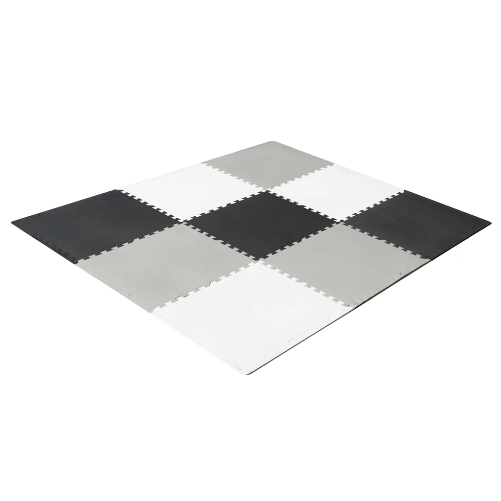 Penová hracia podložka puzzle 180×180 cm sivá – bezpečná podložka pre deti