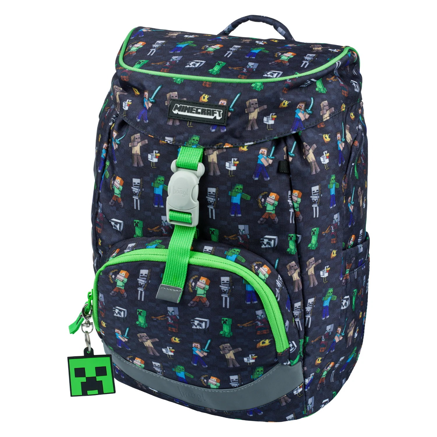 Baagl Školský batoh Airy Minecraft Motív hry, zelený