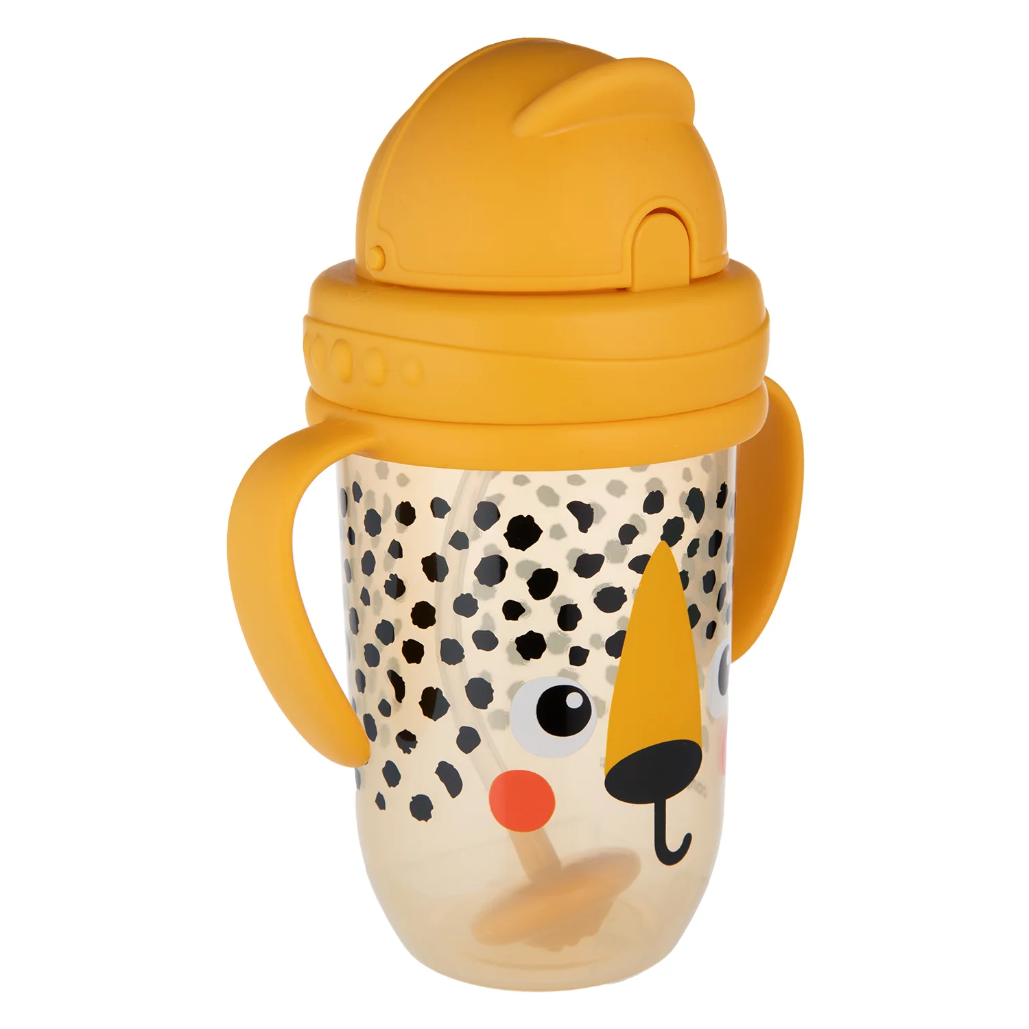 Canpol babies Hrnček netečúci so slamkou a závažím BabiesBoo 270ml gepard 1×1 ks, hrnček