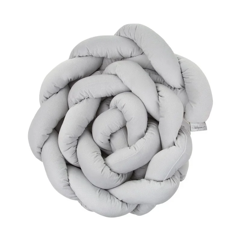 Chránič do postieľky Vrkoč Velvet Grey 230x15 cm
