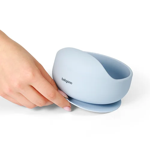 BABYONO Miska silikónová s prísavkou - blue 6m+ 1×1 ks, silikónová myška