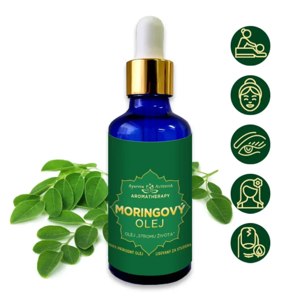 Moringový olej – Olej „stromu života“ 100% prírodný olej lisovaný za studena 50 ml