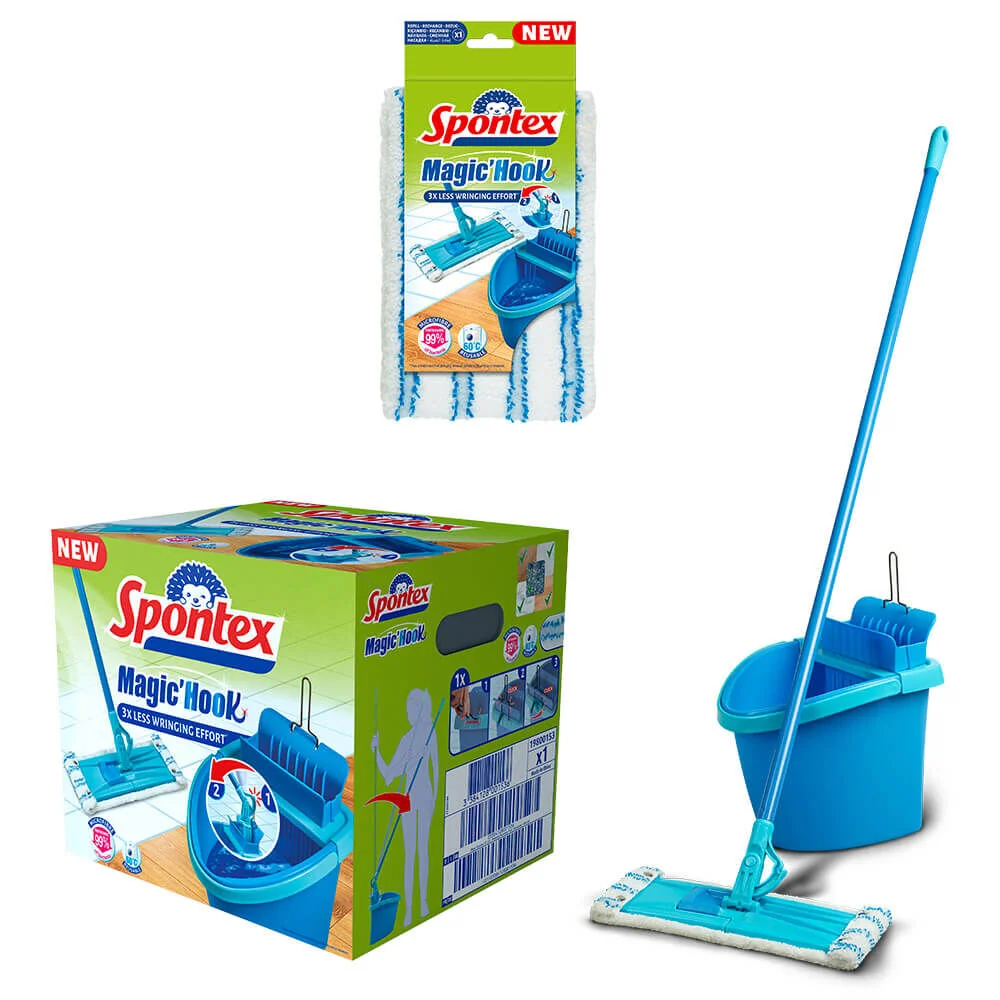 Spontex Magic Hook systémový mop 1×1 set, mop s vedrom
