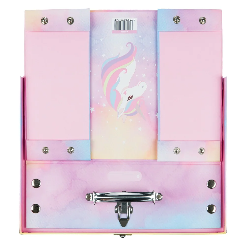 Skladací školský kufrík Rainbow Unicorn s kovaním Dúhový jednorožec