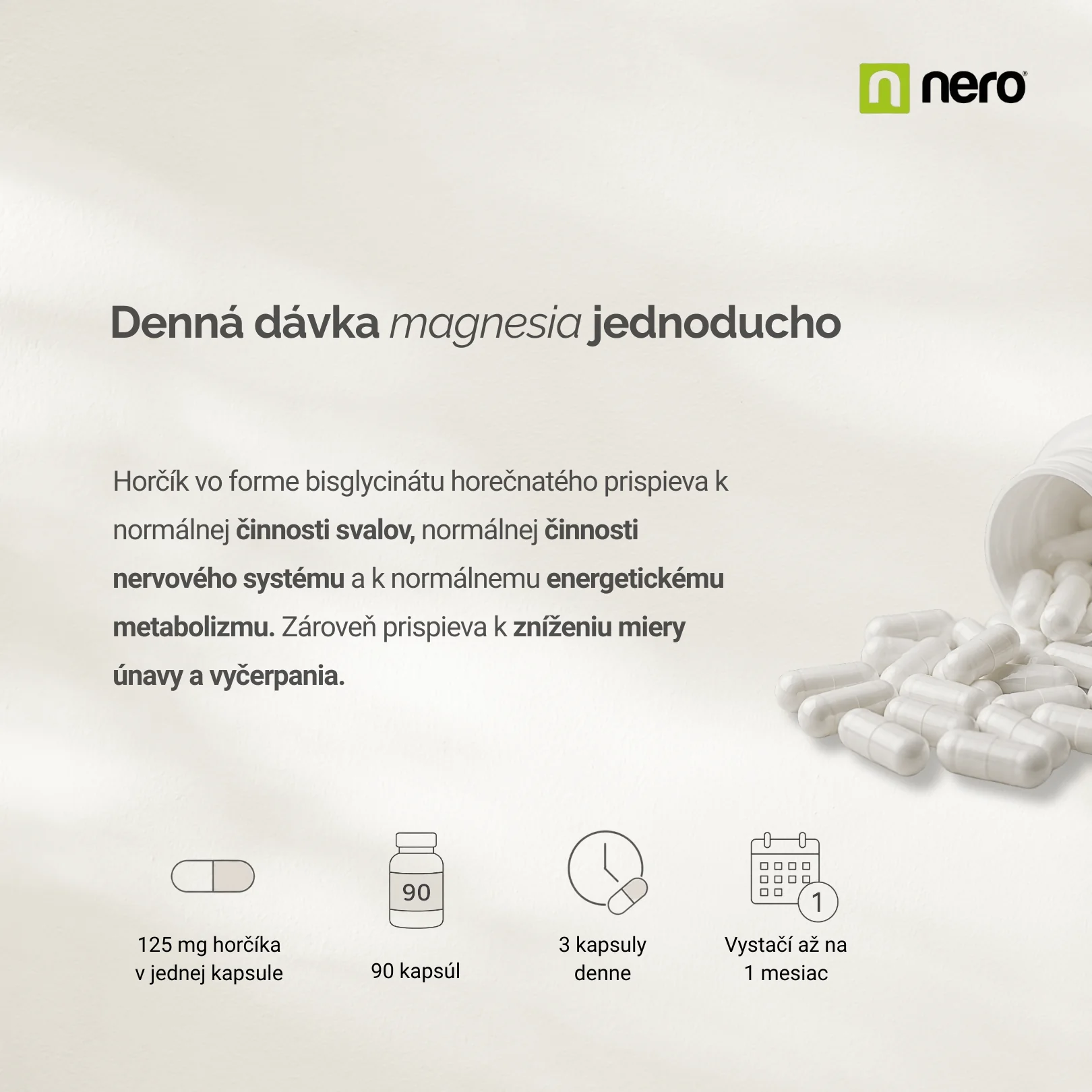 NERO Magnesium BISGLYCINATE 90 kapsúl