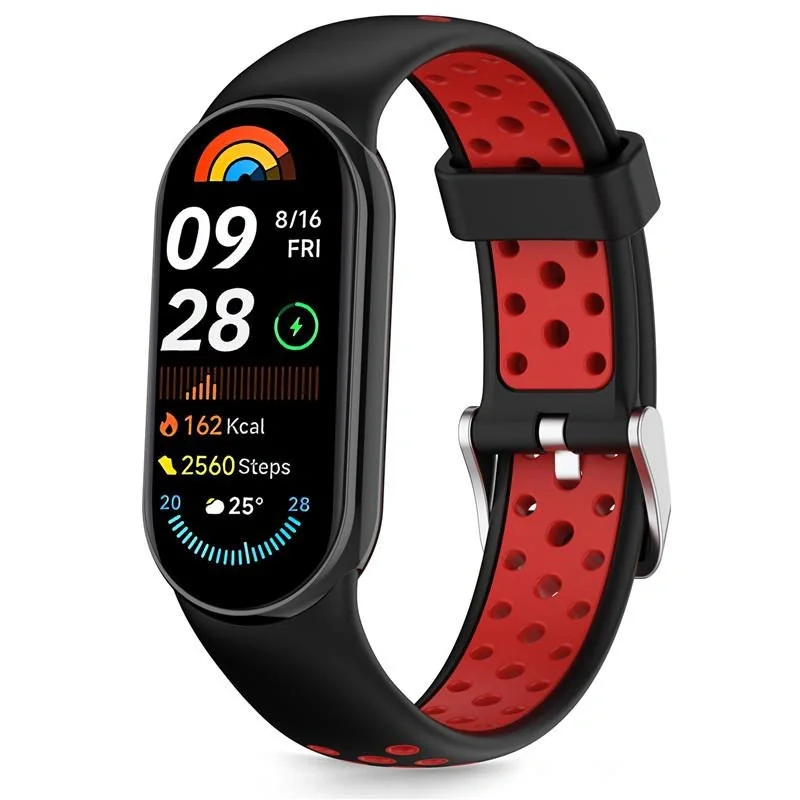 Tech-Protect Iconband Air remienok na Xiaomi Smart Band 8 / 9 / 10, black / red ack / red