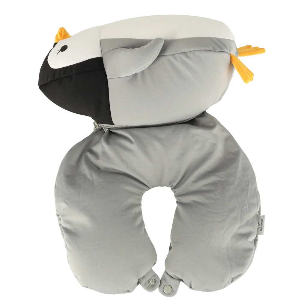 Cestovný vankúš 2v1 croissant – maskot tučniak, 3+