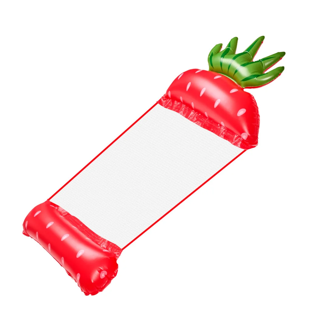 Nafukovací vodný hamak/matrac Jahoda 2v1 s PVC sieťkou, 140×70 cm, max. 70 kg 
