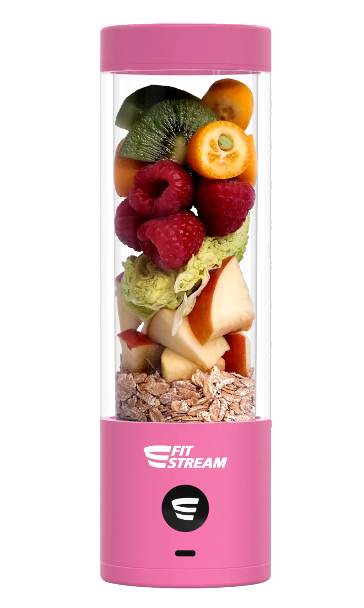 FitStream Pro ružový , prenosný, USB nabíjatelný mixér 1×1 ks, smoothie mixér