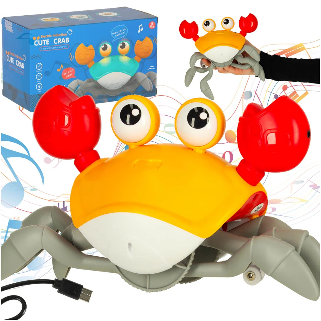Krab hračka Interaktívny lezúci – USB nabíjanie, hudba, vyhýbanie prekážkam
