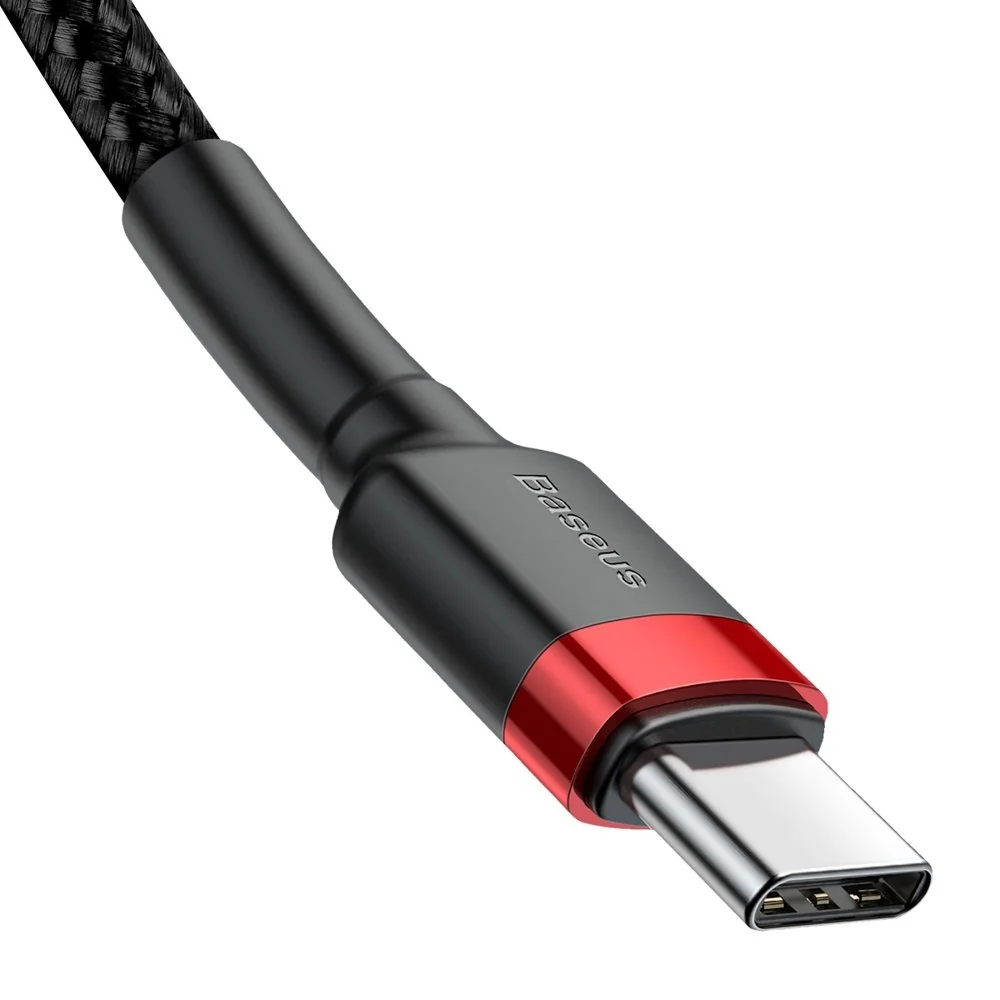 Baseus Cafule kábel USB-C / USB-C PD2.0 3A QC 3.0 2m, čierny/červený