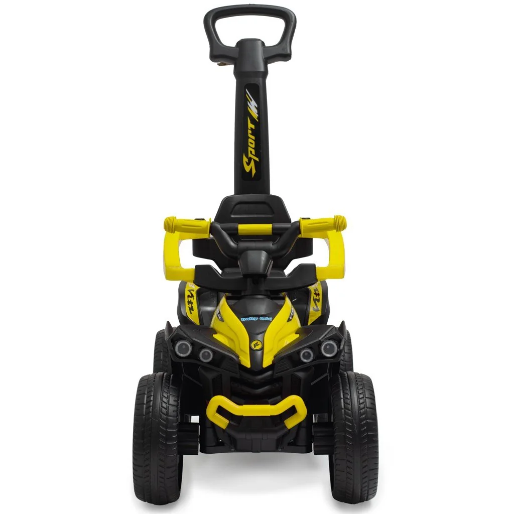 Detské odrážadlo s vodiacou tyčou Baby Mix Mega Prime EVA  žlté