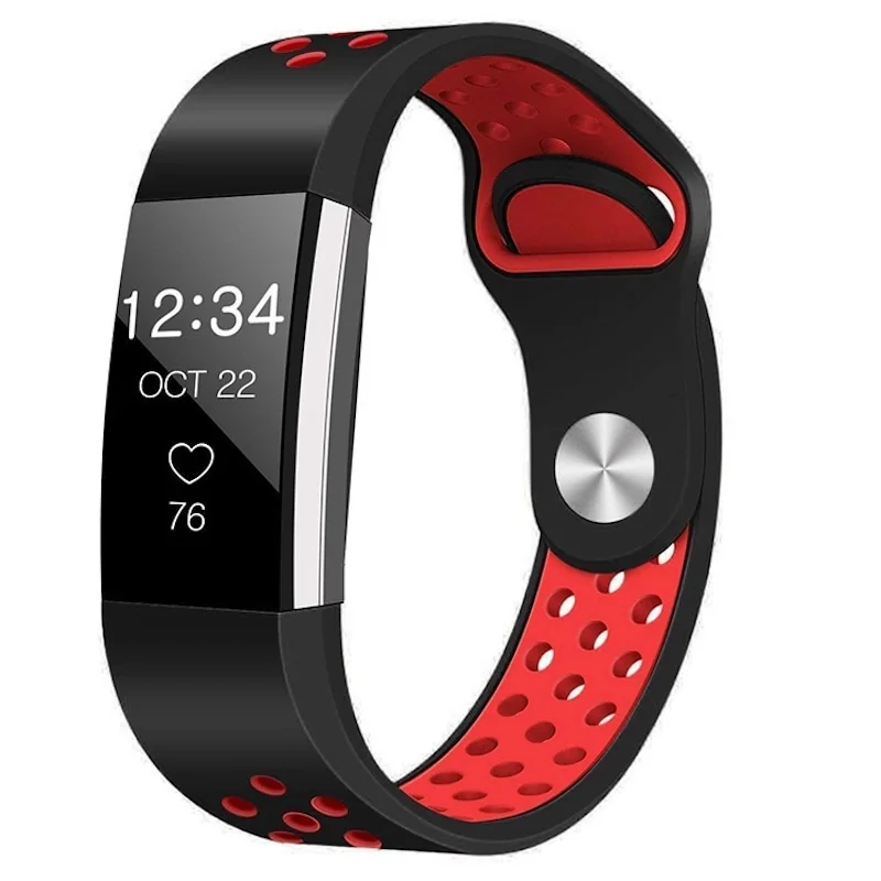 BStrap Silicone Sport (Small) remienok na Fitbit Charge 2 black/red