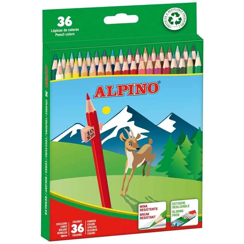 ALPINO Balenie 36 farebných ceruziek 1×1 set, farebné ceruzky