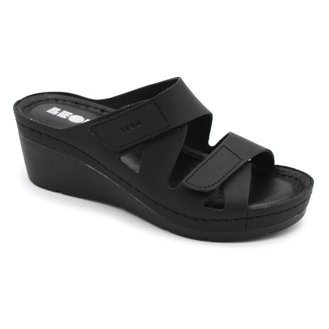 Leon 1004 Dámska celo-kožená zdravotná obuv na klinovom opätku 40 - 25,5cm, ružová, 6,5 cm