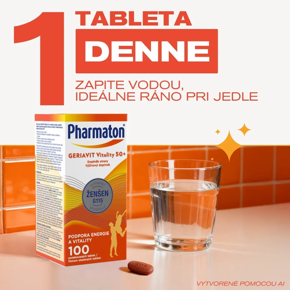 Pharmaton Geriavit Vitality 50+ 100 tabliet 1×100 tbl, vitality 50+