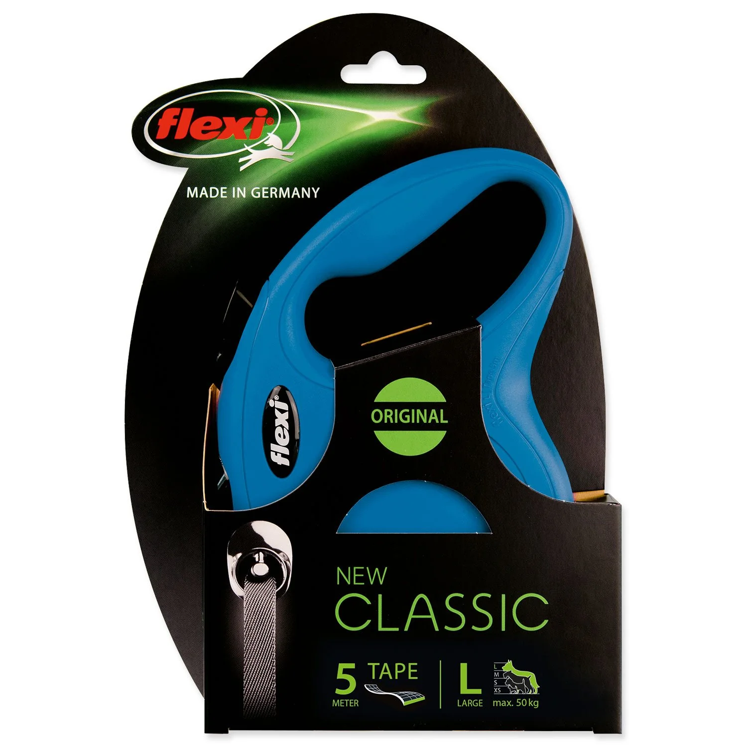 Vodítko Flexi Classic New páska L modré 5m