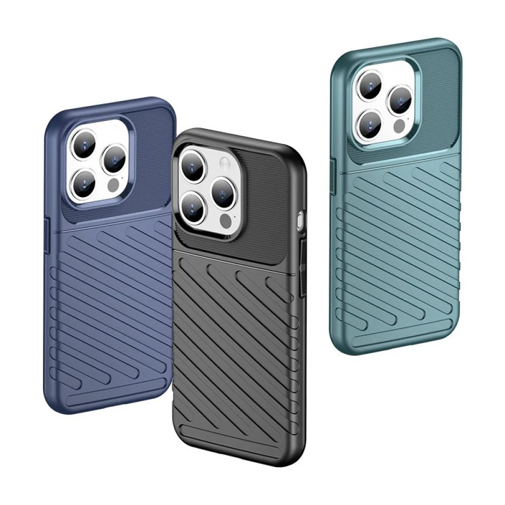 Odolné puzdro Thunder pre Apple iPhone 15 Pro - Čierna Hybridný kryt, TPU rám