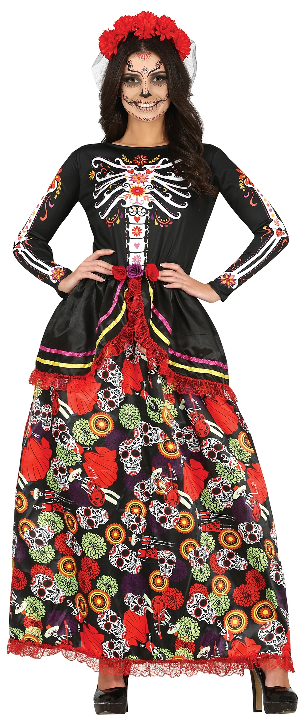 Kostým Day of the Dead Catrina červená M 38-40
