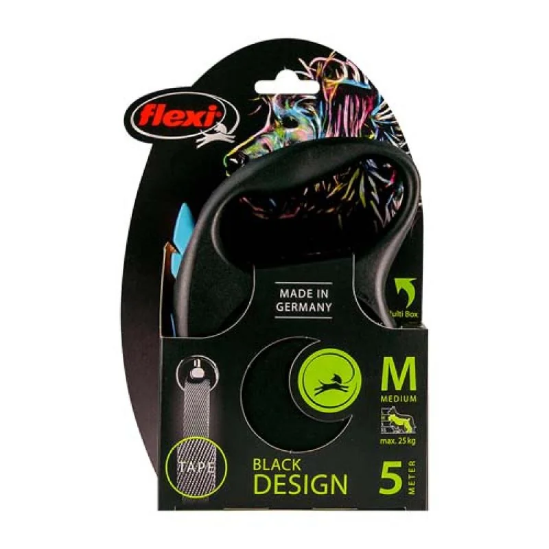 flexi Black Design M popruh 5m modrá do 25kg