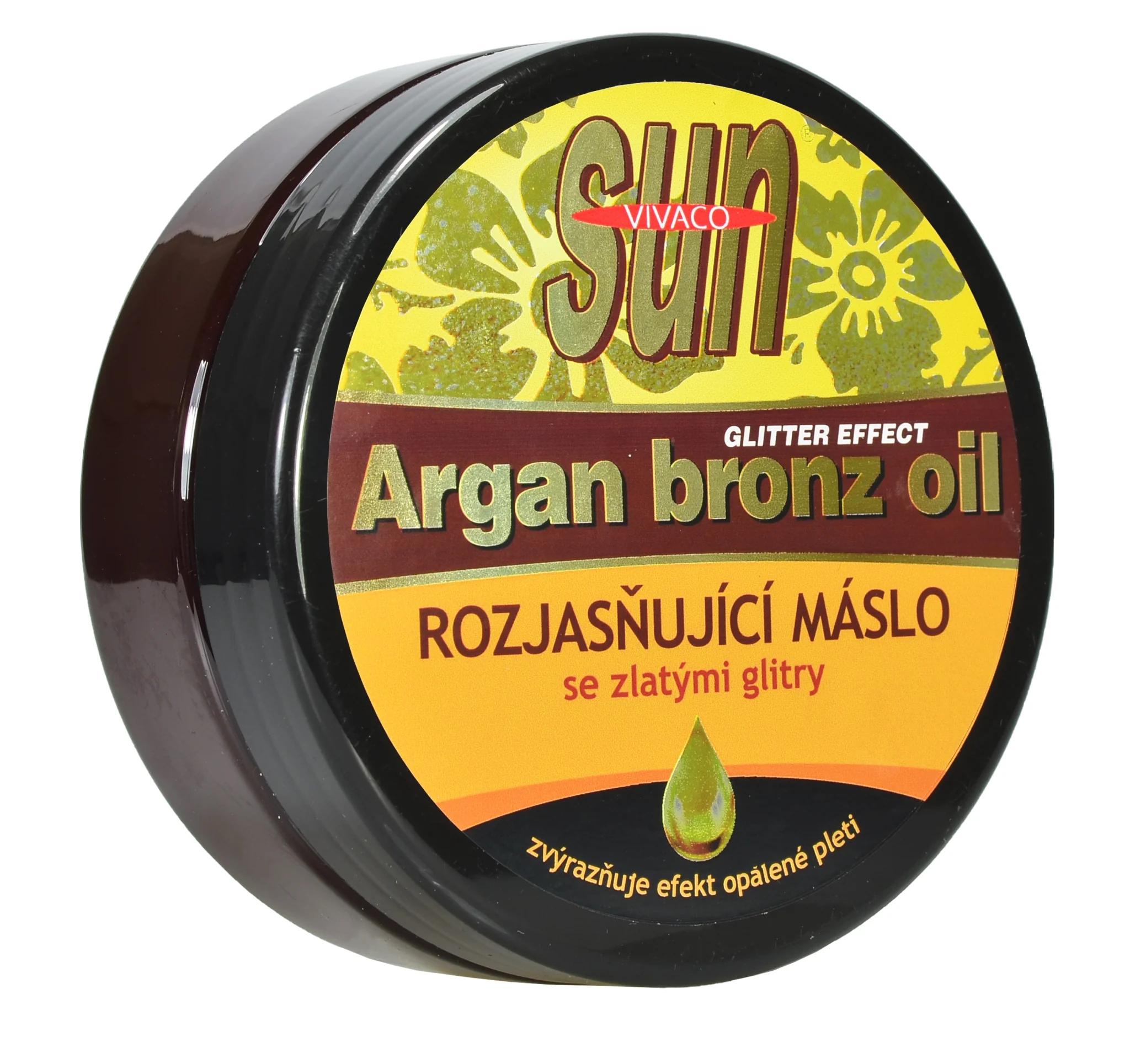 VIVACO SUN ARGAN BRONZ maslo po opaľovaní so zlatými glitrami 1×200 ml, zvýraznenie opálenej pleti