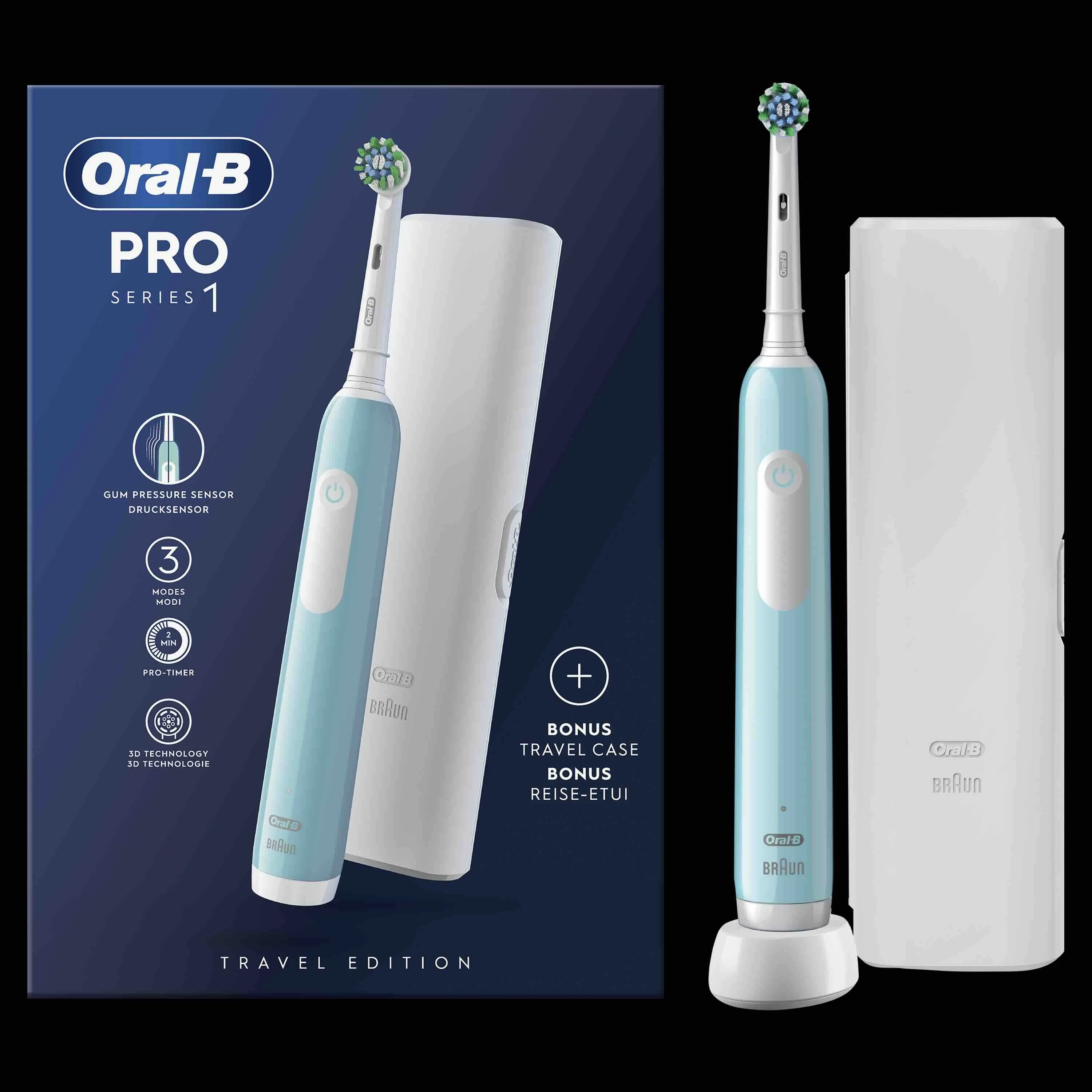 Oral-B EK Pro Series 1 Caribeean Blue + Cestovné púzdro 1×1 ks, elektrická zubná kefka