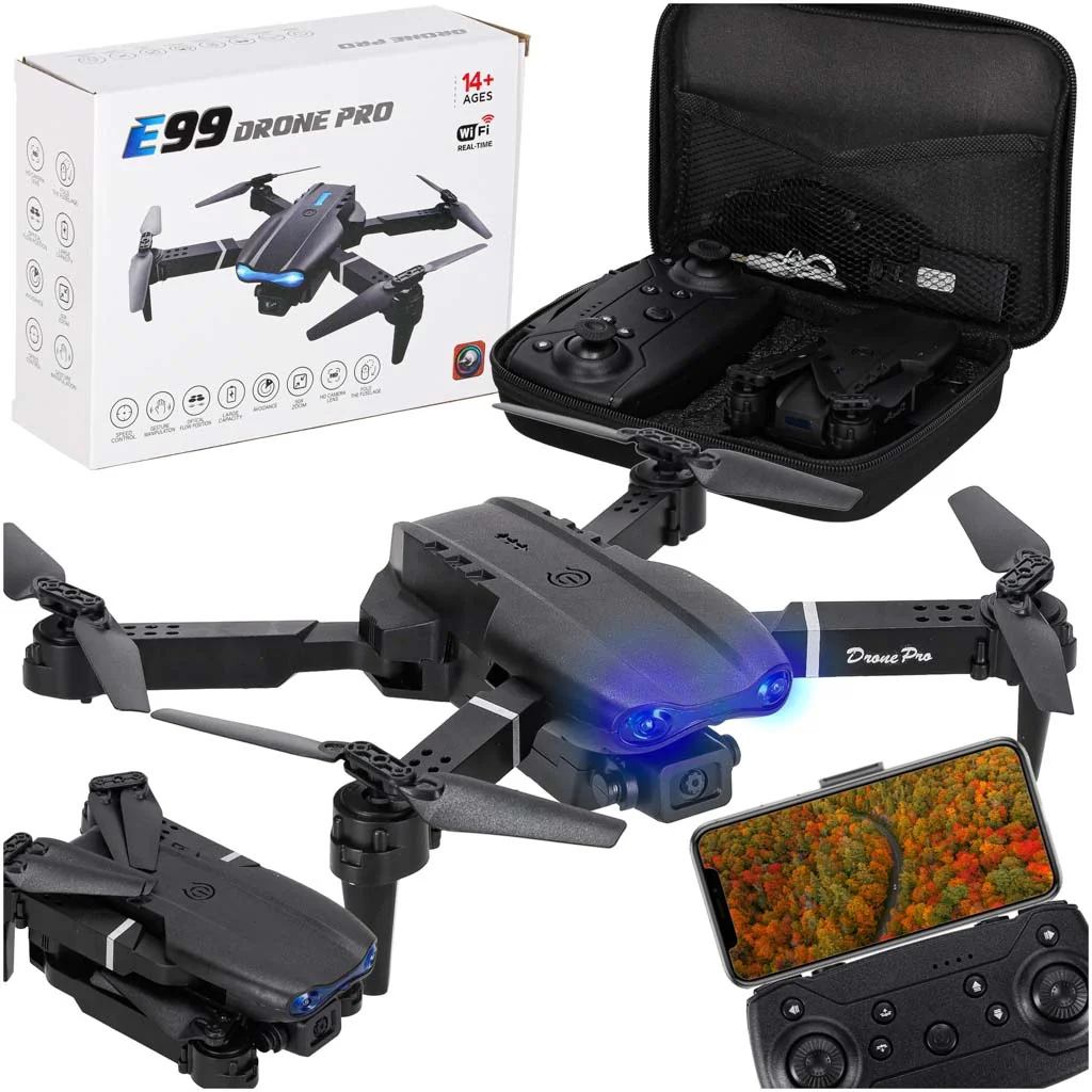 Skladací RC dron s duálnou kamerou 720p a headless režimom, 2 batérie