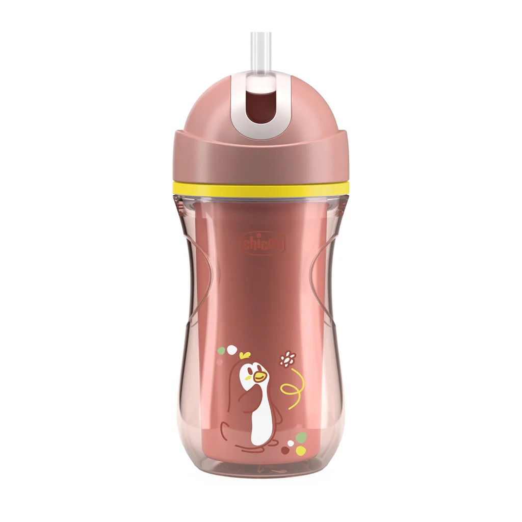 CHICCO Hrnček Sport termo so slamkou pink, 14m+ 1x1 ks