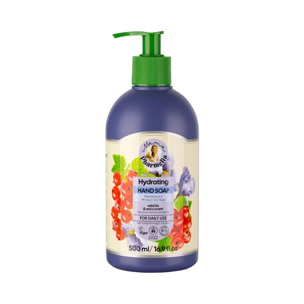 Hydratačné tekuté mydlo na ruky s divokým kosatcom a červenou ríbezľou - 500 ml - Mama Pharmelia